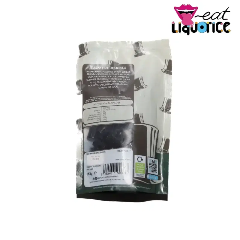 Sugar Free Black Liquorice Bag Sweets Back Eat Liquorice